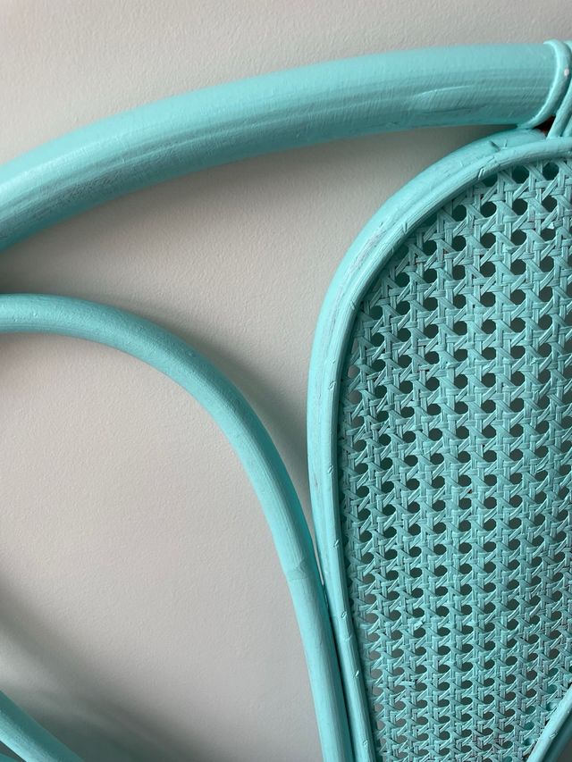 Cabecero mimbre turquesa cama 90