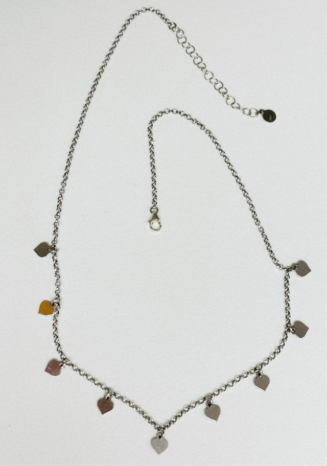 Gargantilla con corazones en plata de ley 925