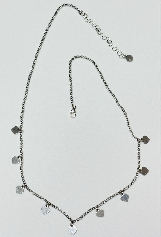 Gargantilla con corazones en plata de ley 925