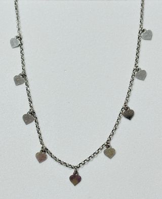 Gargantilla con corazones en plata de ley 925