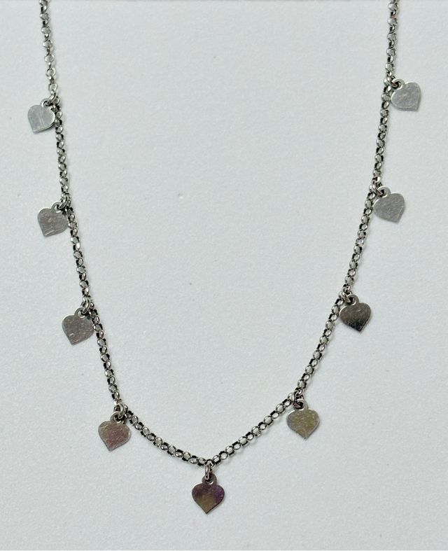Gargantilla con corazones en plata de ley 925