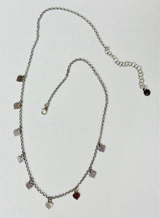 Gargantilla con corazones en plata de ley 925