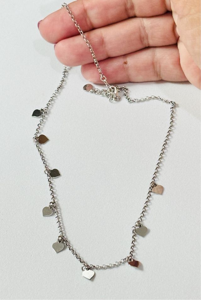 Gargantilla con corazones en plata de ley 925