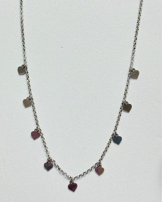 Gargantilla con corazones en plata de ley 925