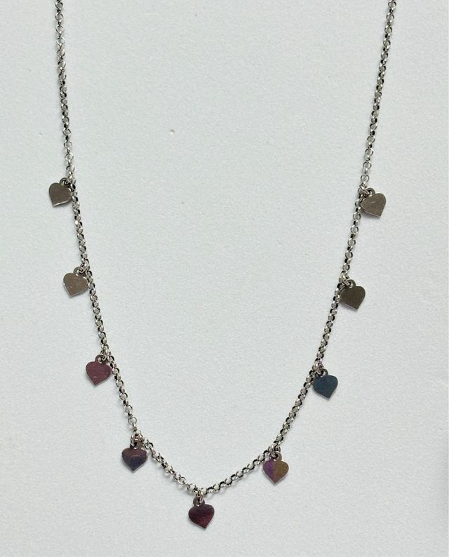 Gargantilla con corazones en plata de ley 925