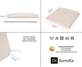 Cojines Silla pack 4 40x40cm (Nuevos)
