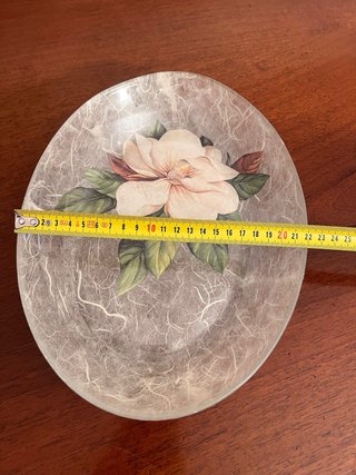 Piatto vassoio vetro con decoupage