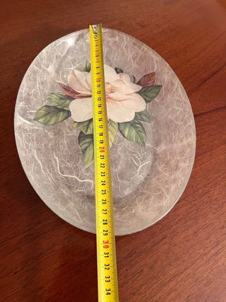 Piatto vassoio vetro con decoupage