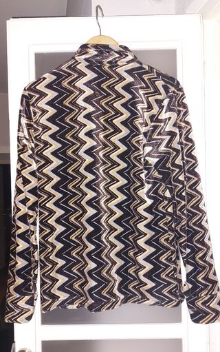 Blusa vintage con motivo en zigzag 