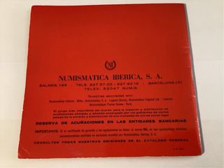 CATALOGO NUMISMATICA IBERICA S.A 1965
