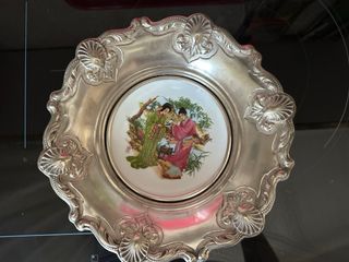 Fuente alpaca y porcelana china