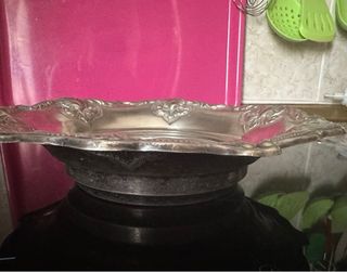 Fuente alpaca y porcelana china