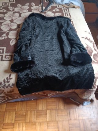 Abrigo largo  astracán negro