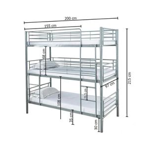 Litera triple NUEVA gris, negra o blanca