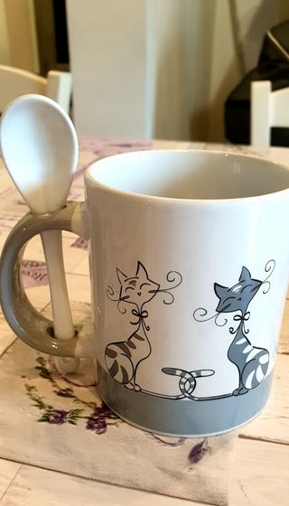 Tazza gatti con cucchiaino