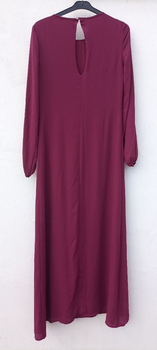 Vestido largo color buganvilla de raso