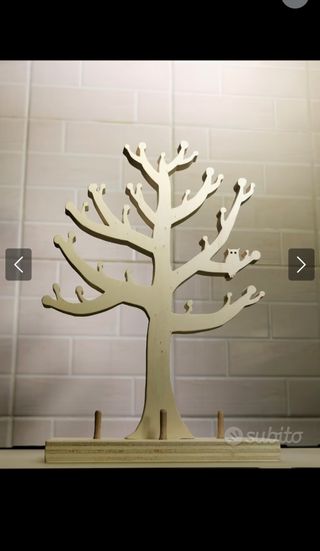 Albero in legno portagioielli collane bracciali