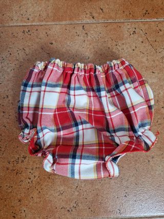 Vestido cuadros, capota y braguita 18 meses