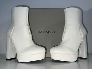 Botines de tacon blanco