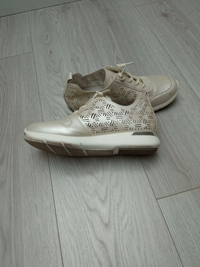Zapatos mujer blanco/dorado  40