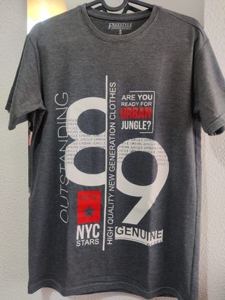 Camiseta gris, talla S