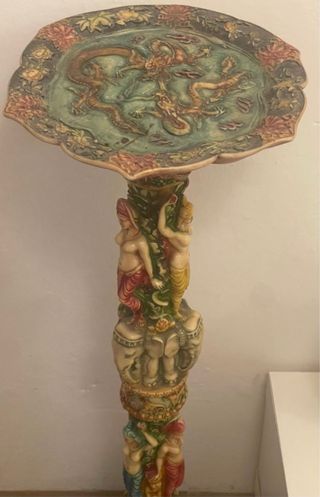 Piedistallo cinese antico firmato
