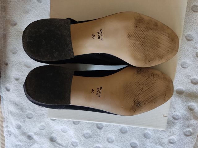 Botines ante negro tacón n°40