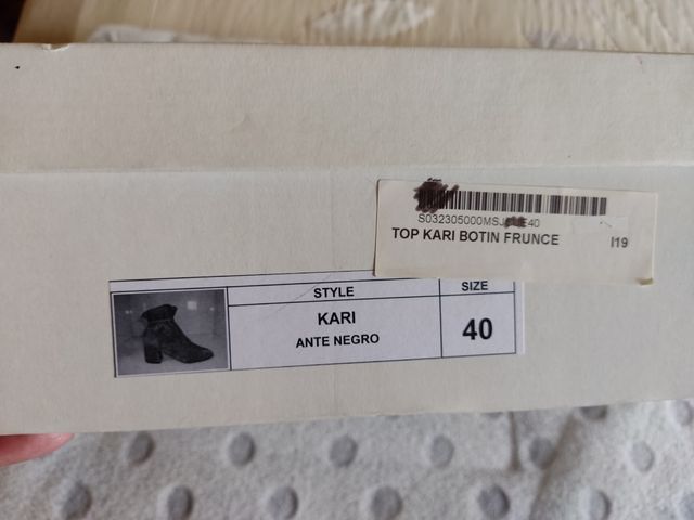 Botines ante negro tacón n°40
