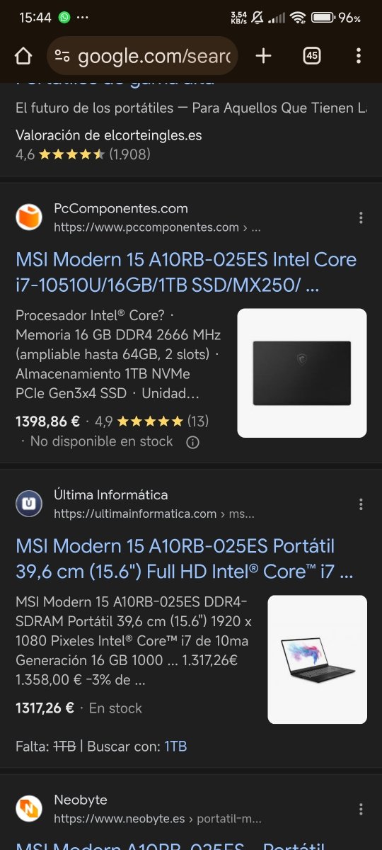 OFERTA🔥MSI Modern 15 A10RB i7 1TB m.2 afbeelding 5