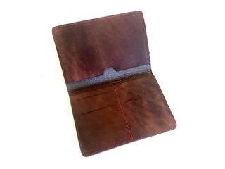 Cartera/tarjetero Pikolinos de cuero marrón