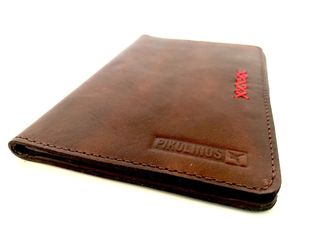 Cartera/tarjetero Pikolinos de cuero marrón