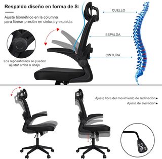 SILLA DE OFICINA CON REPOSACABEZAS (HOC919).