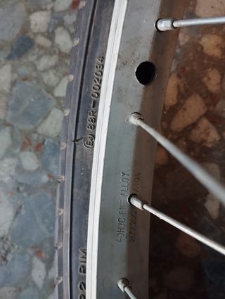 Rueda trasera bicicleta 20;pulgadas 