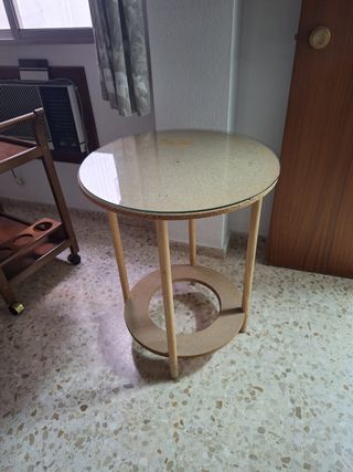 Mesa de camilla con cristal