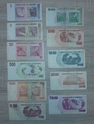 LIQUIDACION. LOTES BILLETES ZIMBABWE