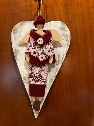 Cuore legno - angelo benaugurante.