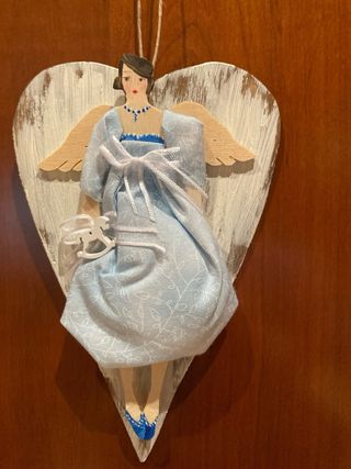 Cuore legno - angelo benaugurante.