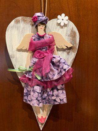 Cuore legno - angelo benaugurante.