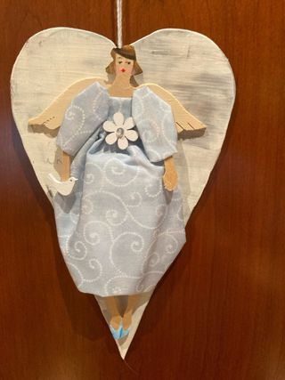 Cuore legno - angelo benaugurante.