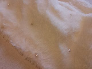 Scaldacollo bianco con perline, 100% poliestere