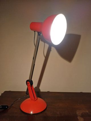 Lampada da tavolo di design anni 70 rossa