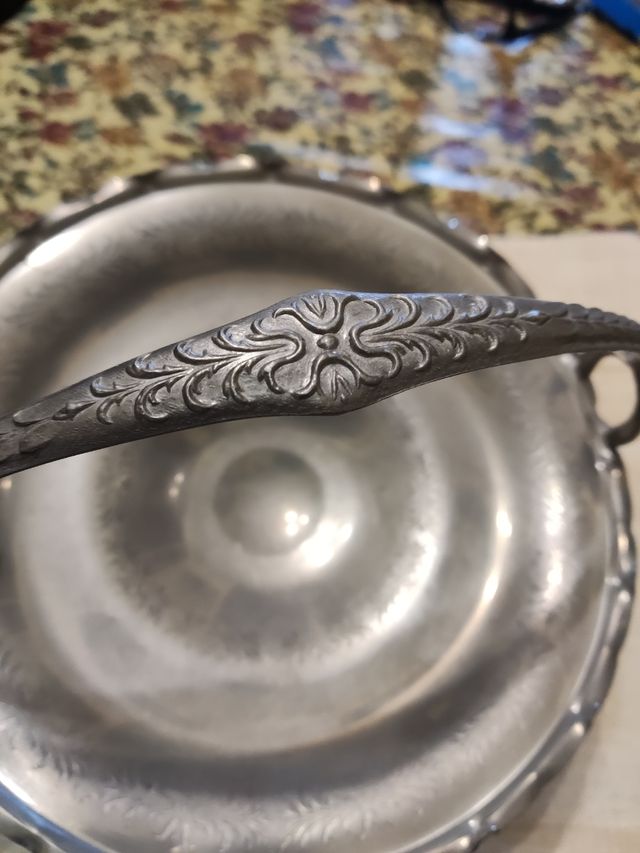 Cestino centrotavola in peltro