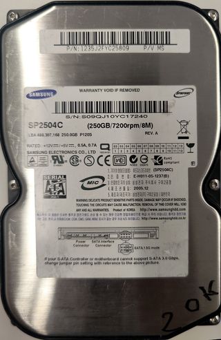 Dos Discos duro es SAMSUNG SATA 250GB