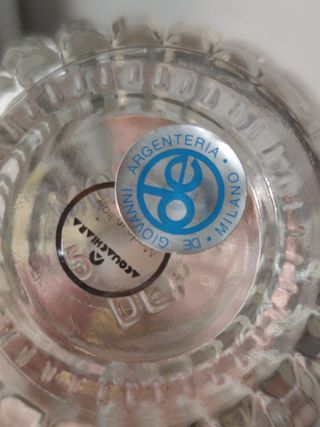 Bottiglia vintage in vetro e argento