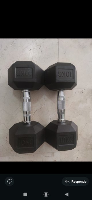Juego de mancuernas exagonales