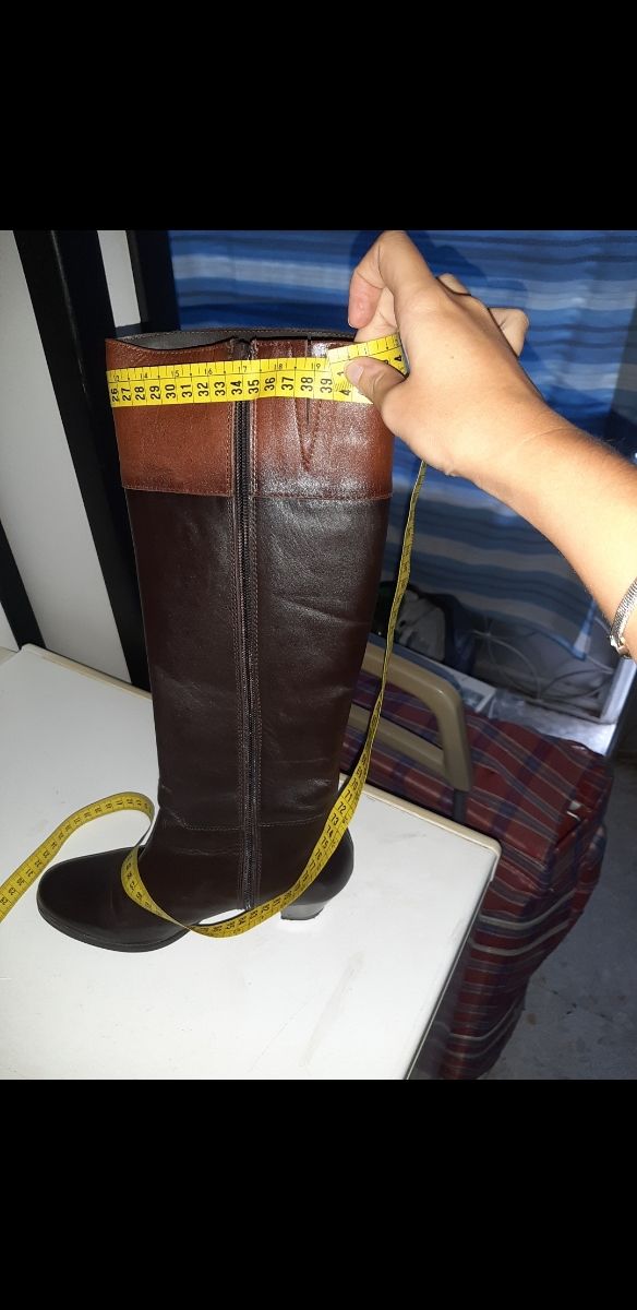 Bota altas de piel Natalia Blanco N°39