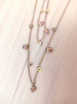 Collar y pulsera corazones