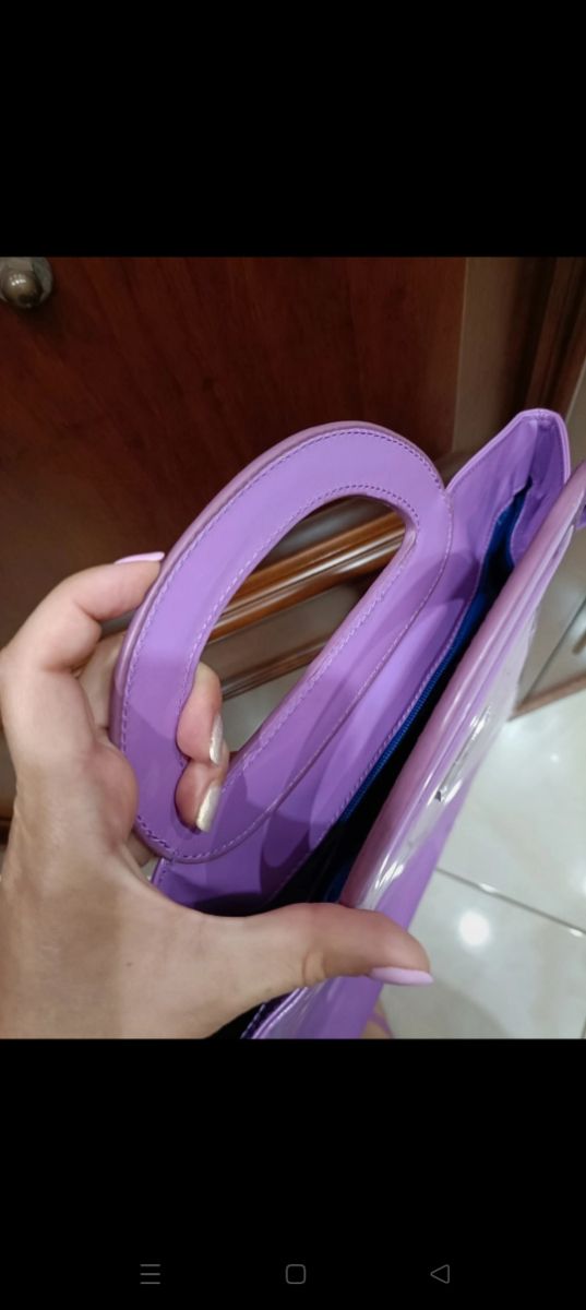 Borsa viola in vernice Camomilla