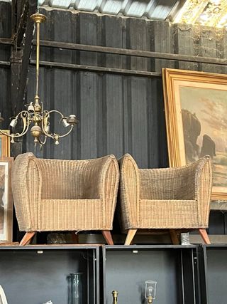Pareja de sillones de mimbre