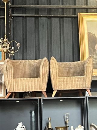 Pareja de sillones de mimbre